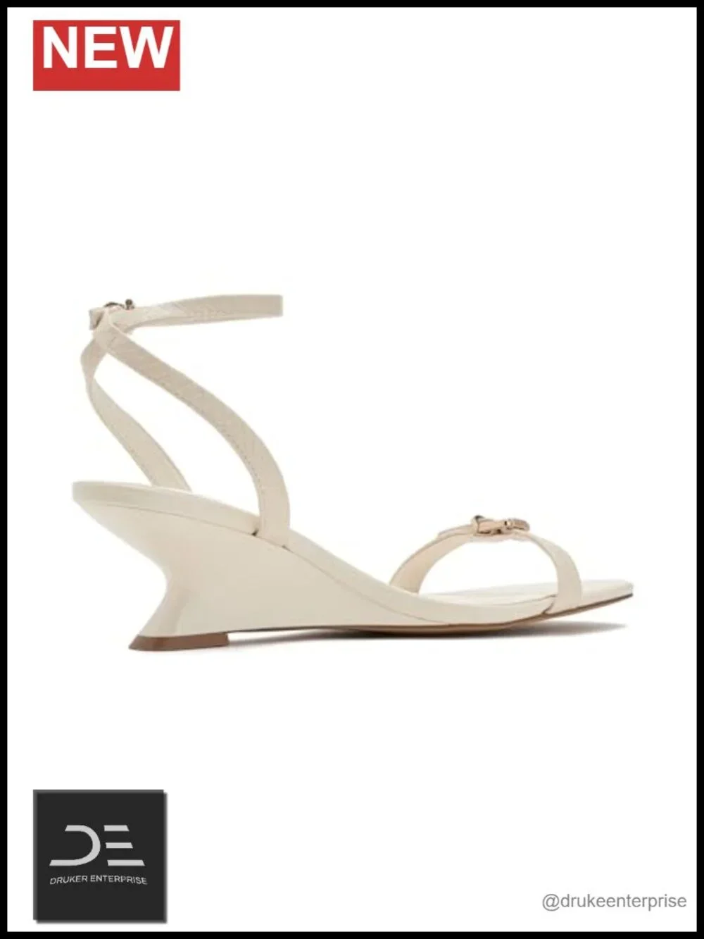 Wedge Sandal Ankle Strap Leather Open Toe Women's
